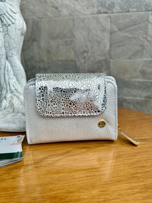 Billetera Luna CZ Gris plata- Folia