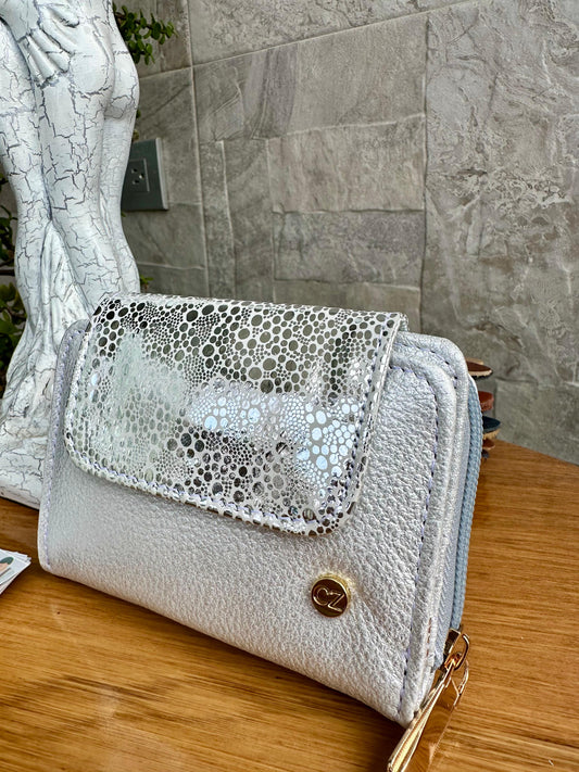 Billetera Luna CZ Gris plata- Folia