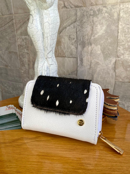 Billetera Bovi II CZ Blanco-Negro pelo