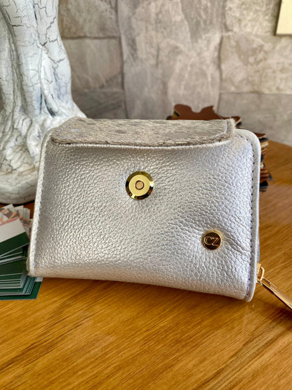 Billetera Bovi IV CZ Gris plata-Metal pelo