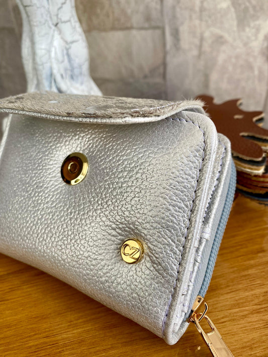 Billetera Bovi IV CZ Gris plata-Metal pelo