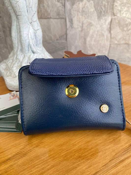 Billetera Chic III CZ Azul Oscuro-textura
