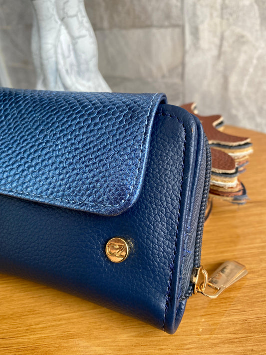 Billetera Madrid CZ Azul oscuro-metal